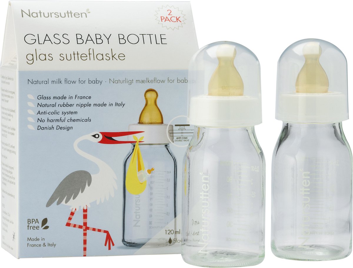 Natursutten - glasdrikkeflasker - 110 ml - 2 stk