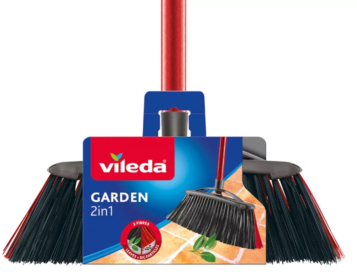 Vileda børste udendørs kost 2i1 have + pind