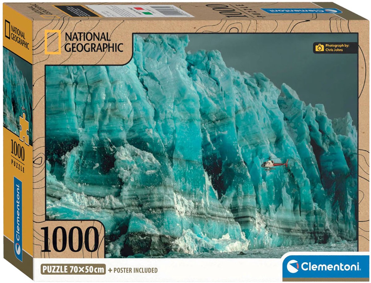 Clementoni - puslespil - 1000 brikker - national geographics - isbjerg - puslespil for voksne