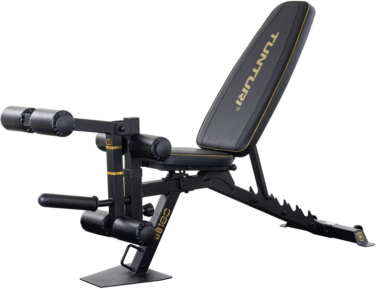 Tunturi centuri ub100 halterbank verstelbaar - fitnessbank belastbaar tot 200kg - trainingsbank, buikspierbank leg extension in één