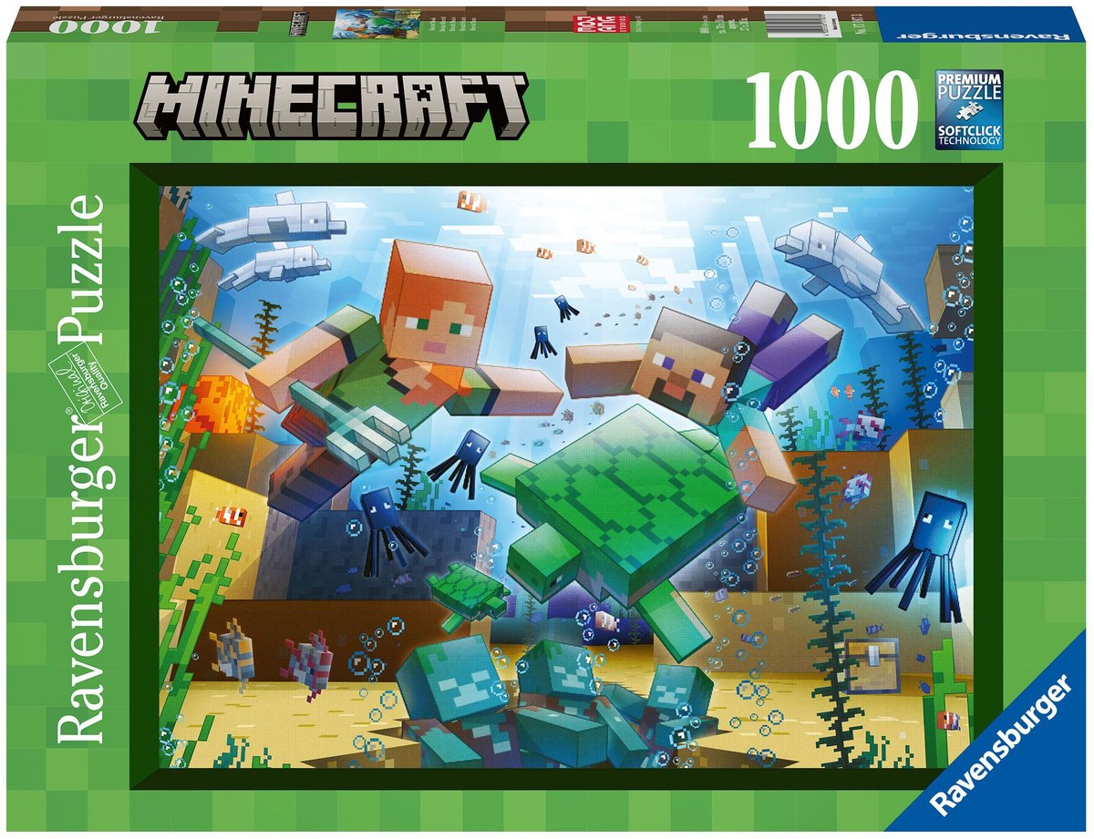 Ravensburger puslespil Minecraft mosaik 1000 stykker pap.