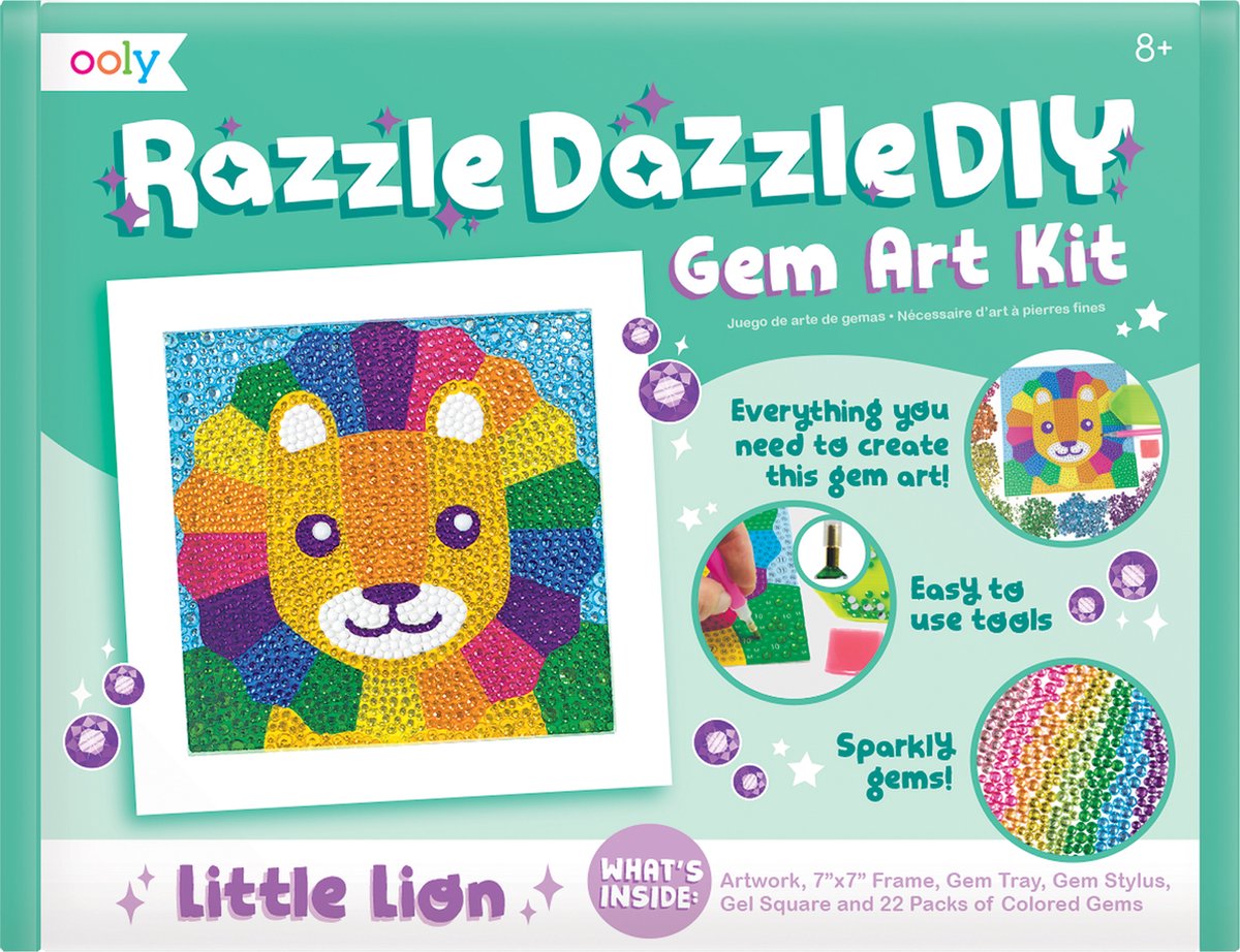 Ooly - razzle blænde - d.i.y. ædelstenskunstsæt - lille løve