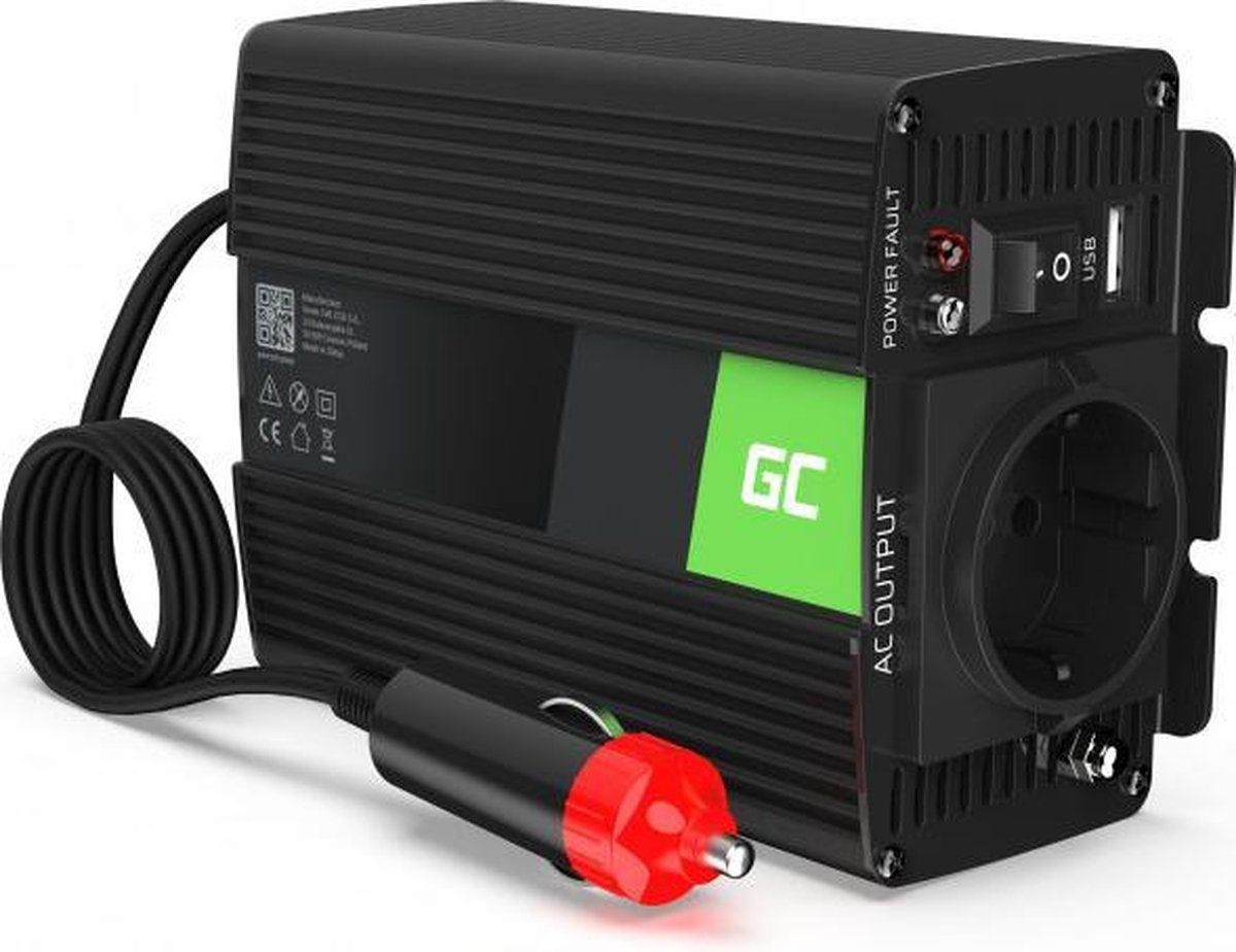 Grøn celle spændingsomformer inverter 12v til 230v 150w 300w ren sinusbølge.