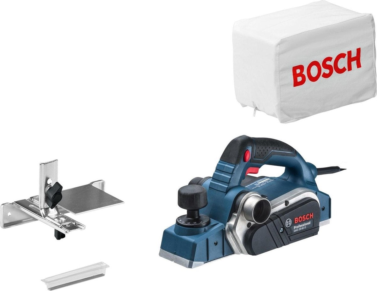 Bosch høvl gho 26-82 d (ekstra kniv, parallelføring, støvpose)