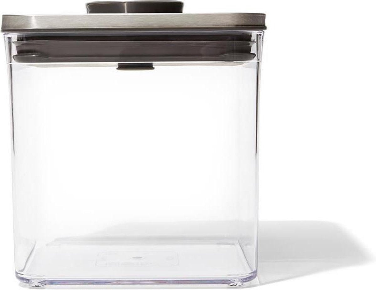 Oxo - pop stål opbevaringsbeholder - stor - lav - 2,6 liter