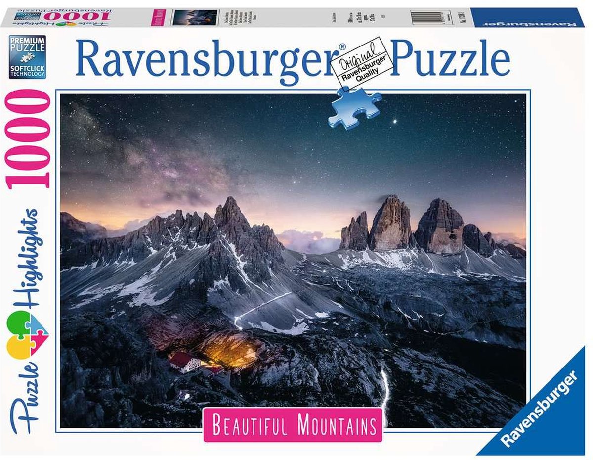 Ravensburger puslespil tre sætninger, dolomitter - puslespil - 1000 brikker
