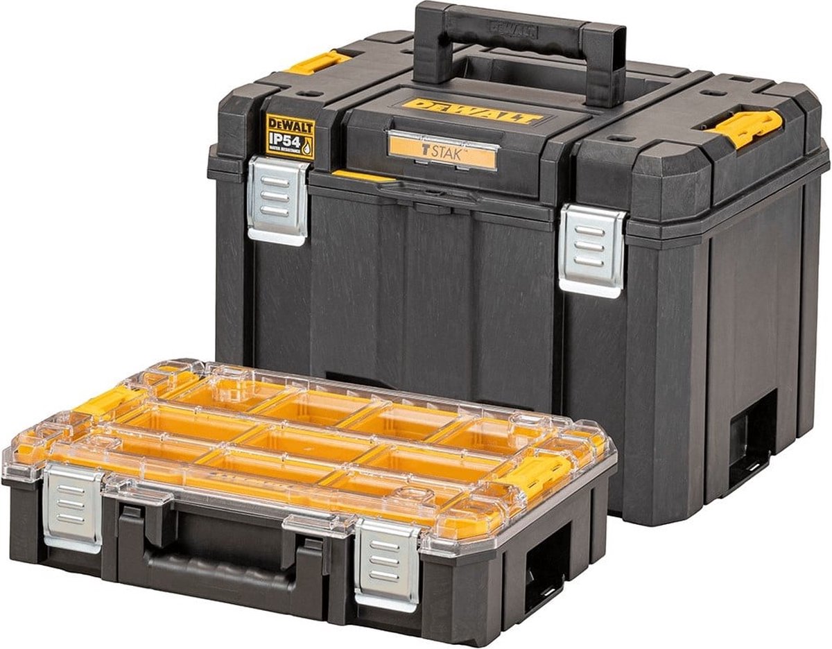 Dewalt tstak 2.0 - værktøjstaske - dyb kiste + organizer - ip54 - med organizer