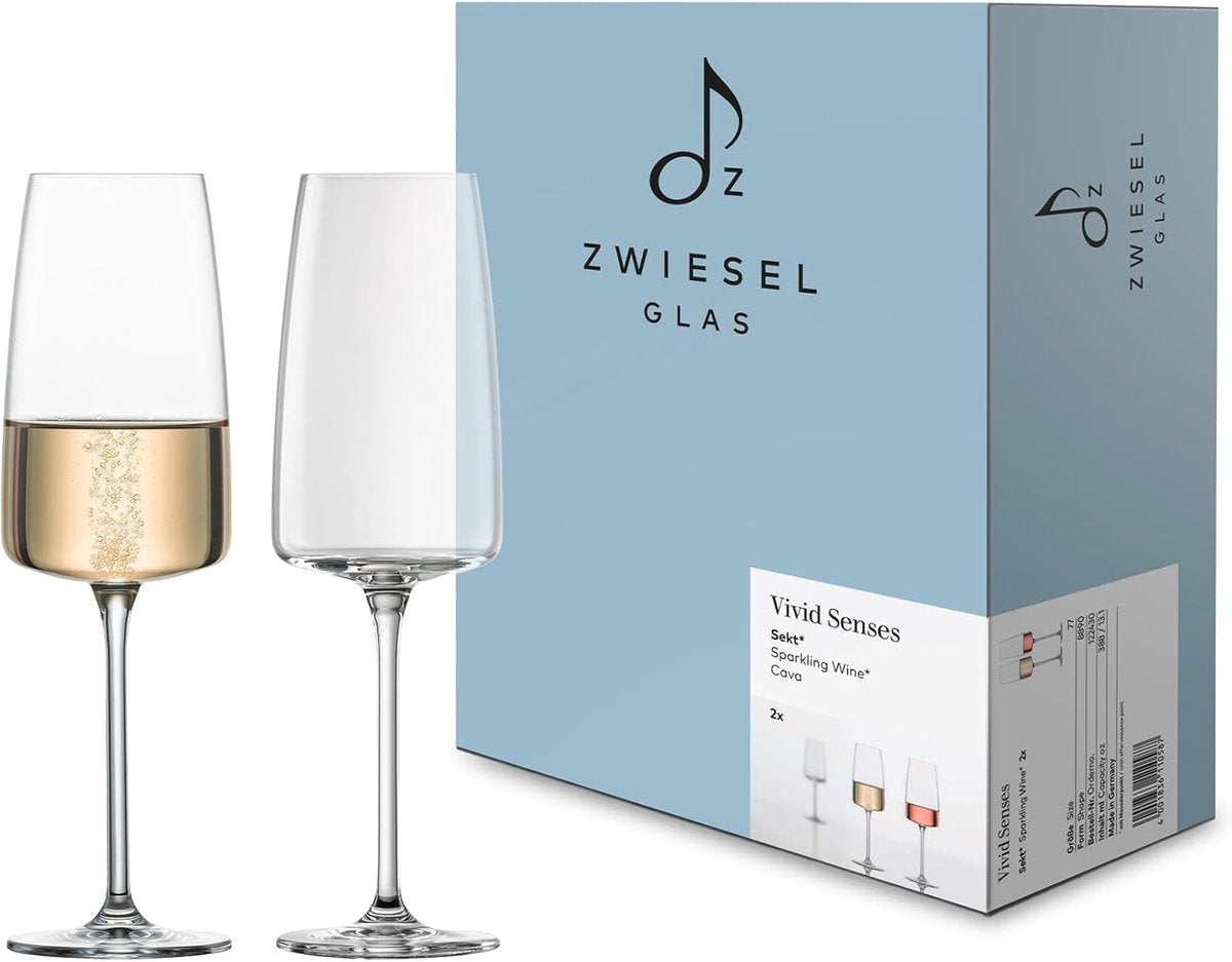 Zwiesel glas vivid senses champagneglas lys frisk 77 - 0,388 ltr - sæt med 2 stk.
