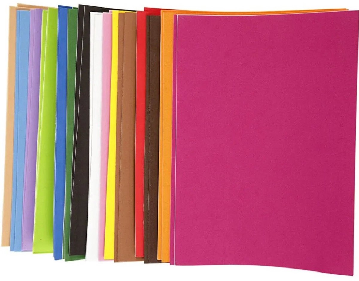 Creativ firma selvklæbende skum a4 ark - 15 farver - 30 stk