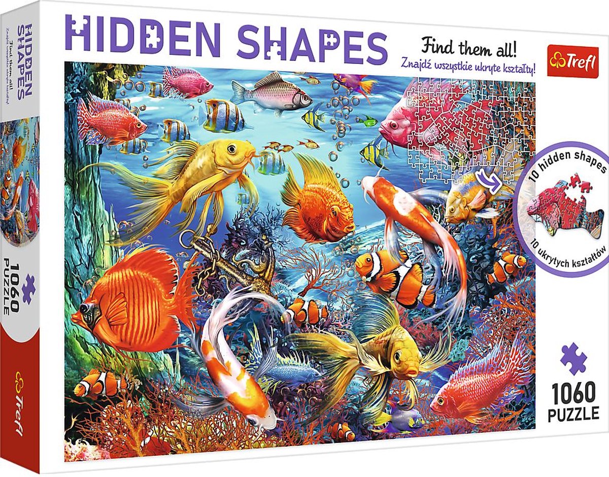 Trefl hidden shapes series - puslespil - 1060 stykker - sub-sish sea life