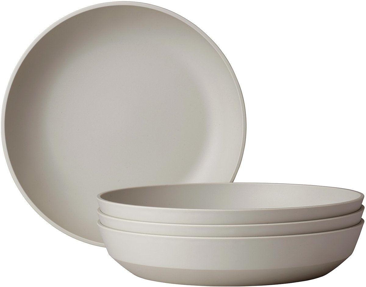 Mepal diep bord silueta - 4 stuks - dinerborden - nordic white