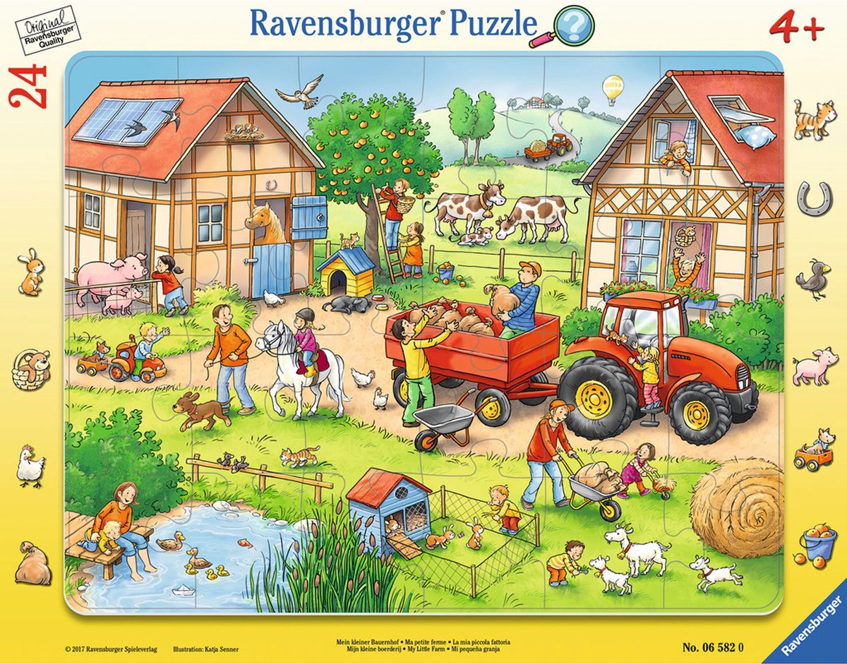 Ravensburger puslespil farm 24 brikker - pædagogisk børnepuslespil.