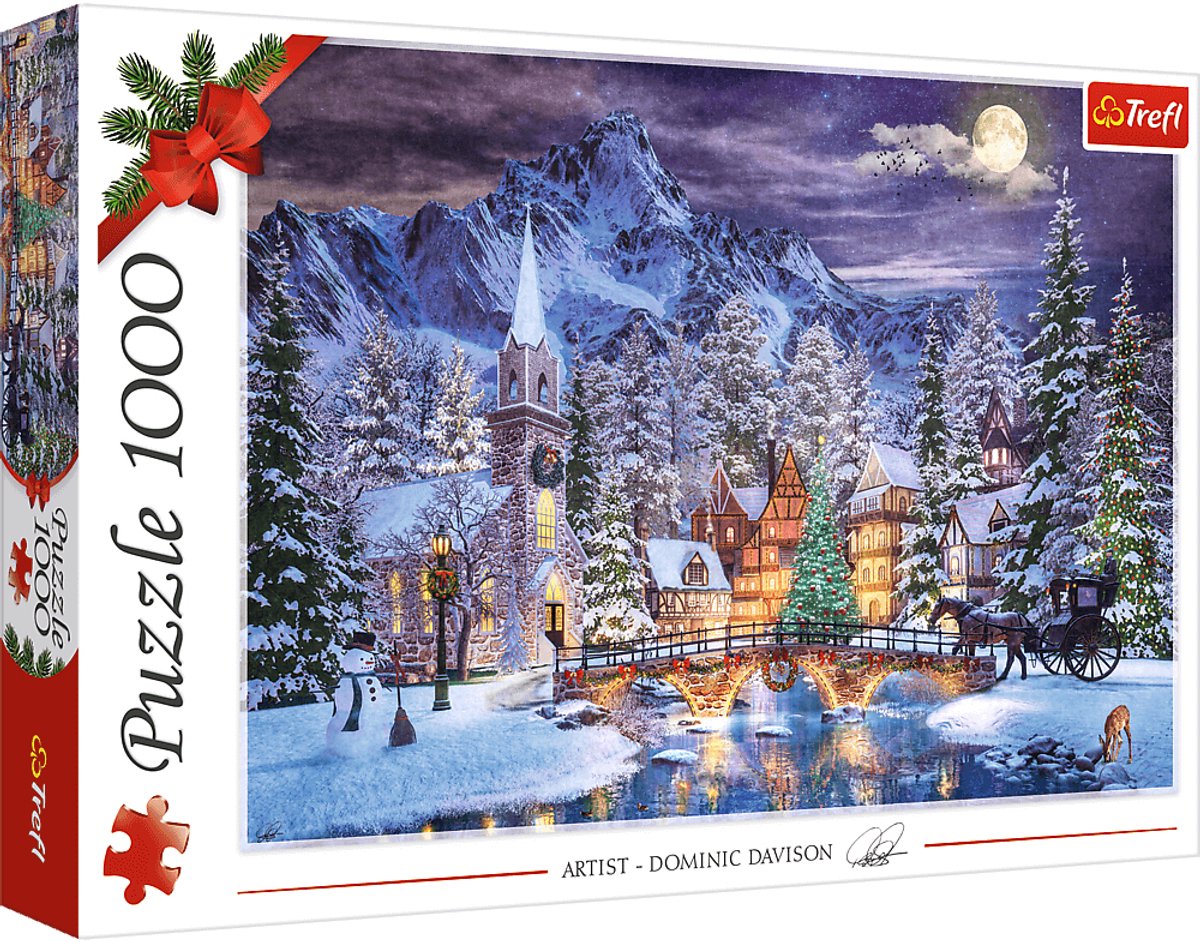 Trefl puslespil 1000 brikker - Julestemningspuslespil vinter.