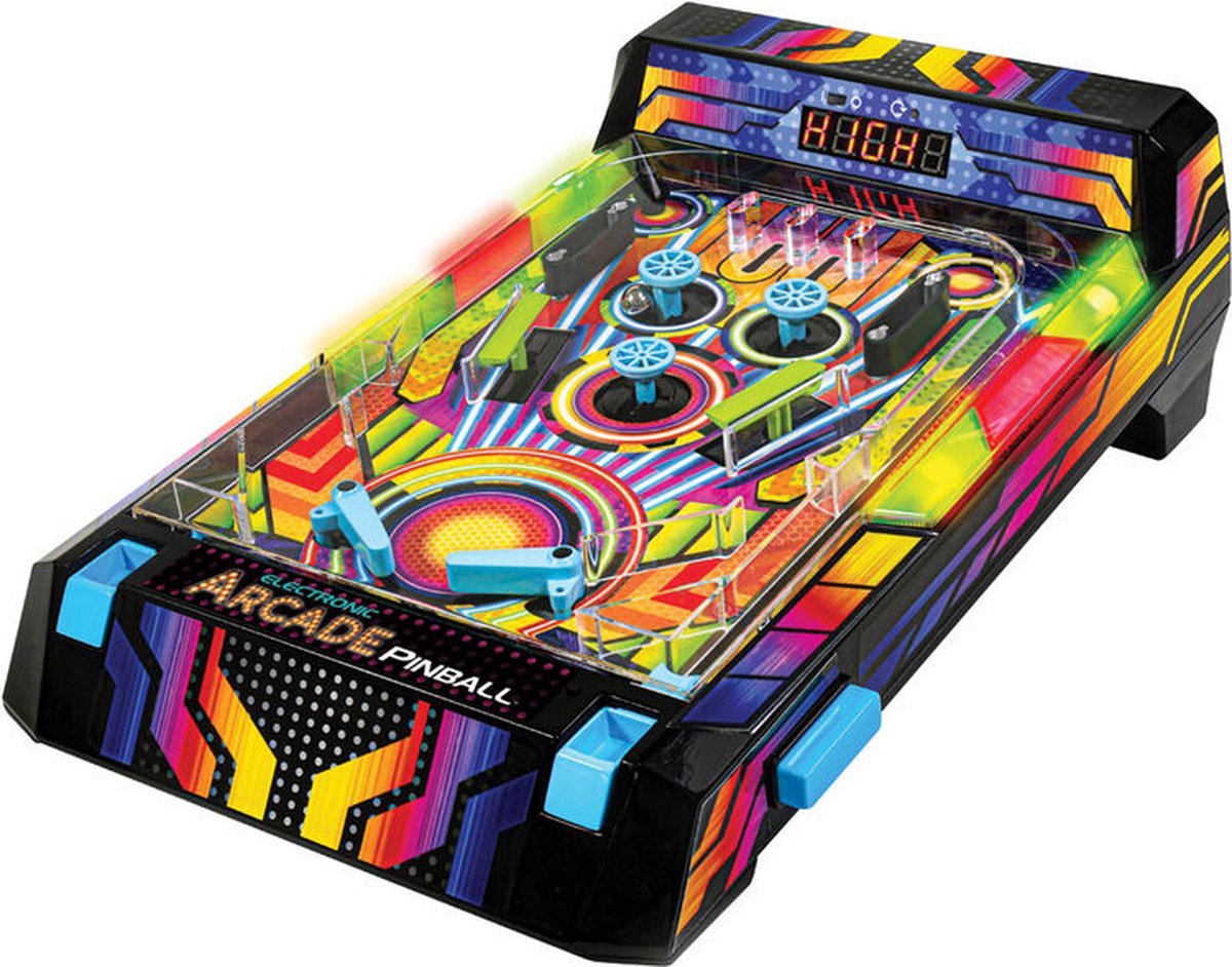 #vindende arcade deluxe neon flippermaskine - arcade maskine - mini flippermaskine - flippermaskine - elektrisk scoretæller - inklusive LED og arcade lyde - 80328