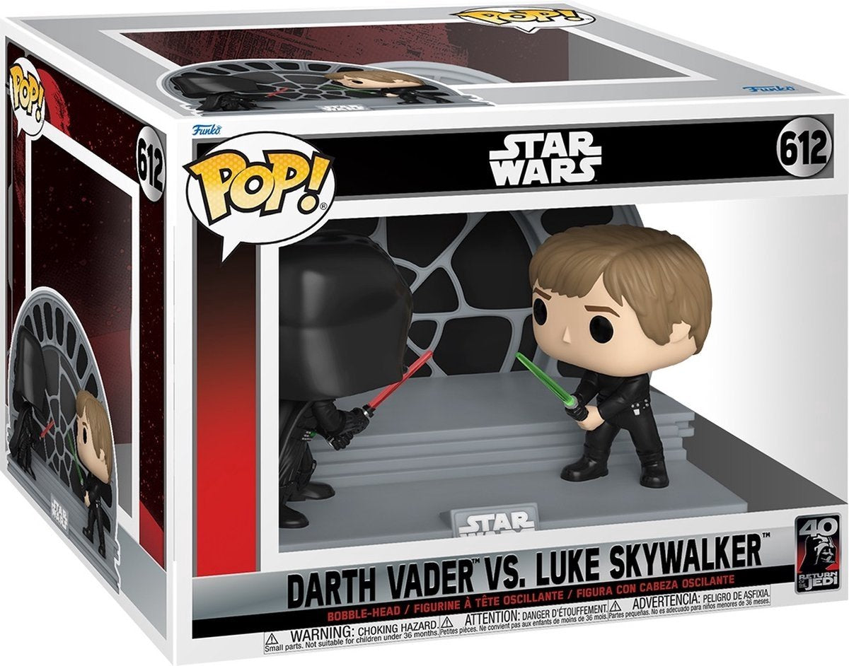Funko pop moment: star wars - darth vader vs. luke skywalker doll #612