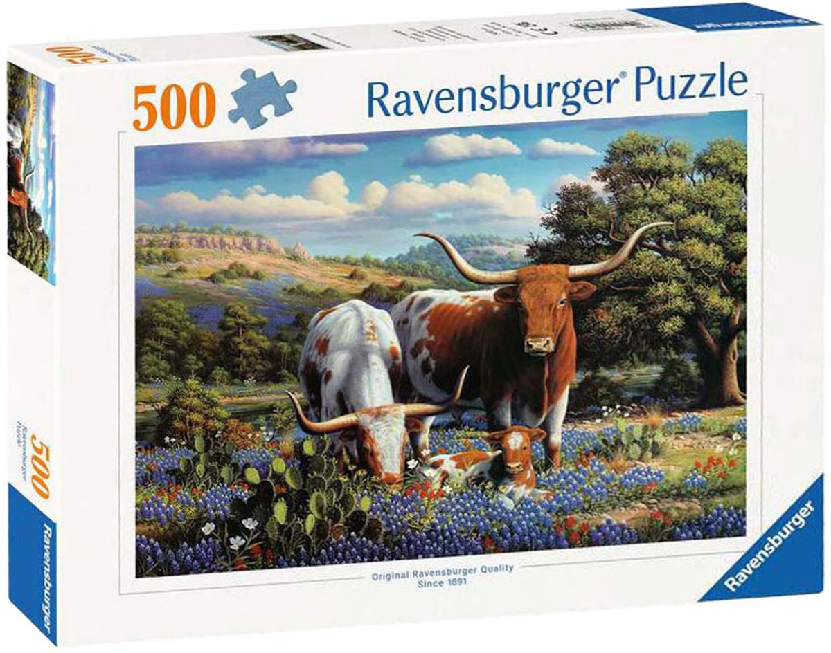 Ravensburger puslespil kærlige longhorns - puslespil - 500 brikker