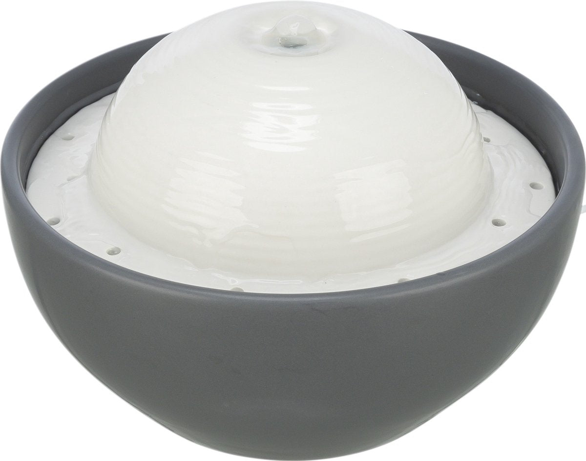 Trixie Vital Dome Drink Fountain Ceramic Gray White