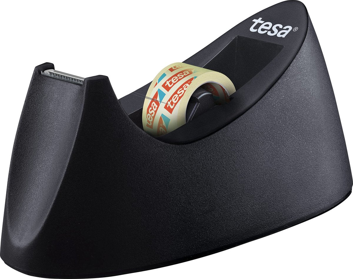 Tesa tapeholder film kurve sort inkl. selvklæbende filmrulle 33 m x 19 mm