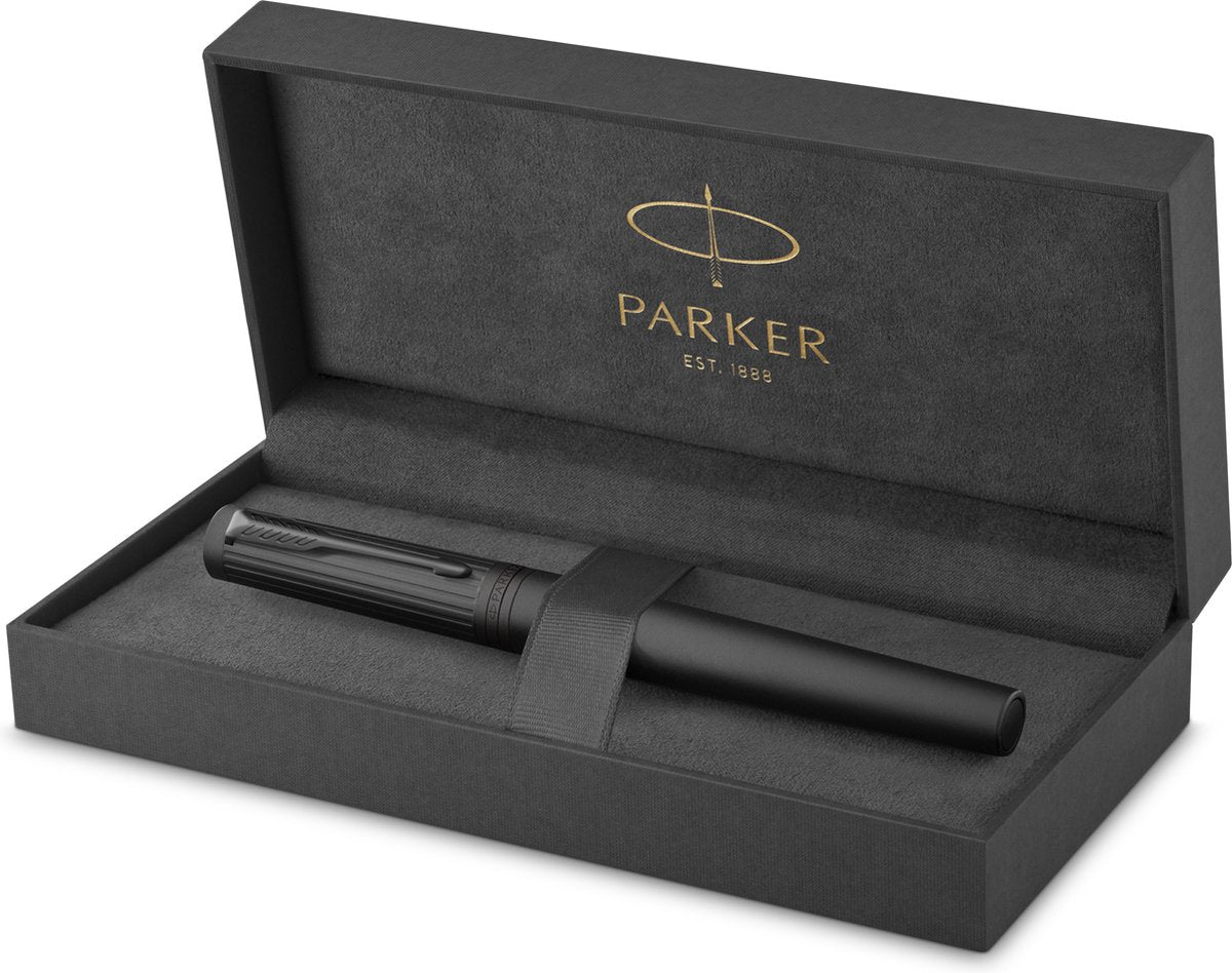 Parker opfindsomhed fyldepen | kernesamling | sort med sort finish | mellempunkt | sort blæk | gaveæske