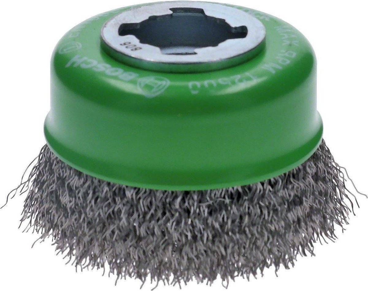 Bosch 2608620728 x-lock kop stålbørste med bølgetråd - rustfrit stål - 0,3 x 75 mm