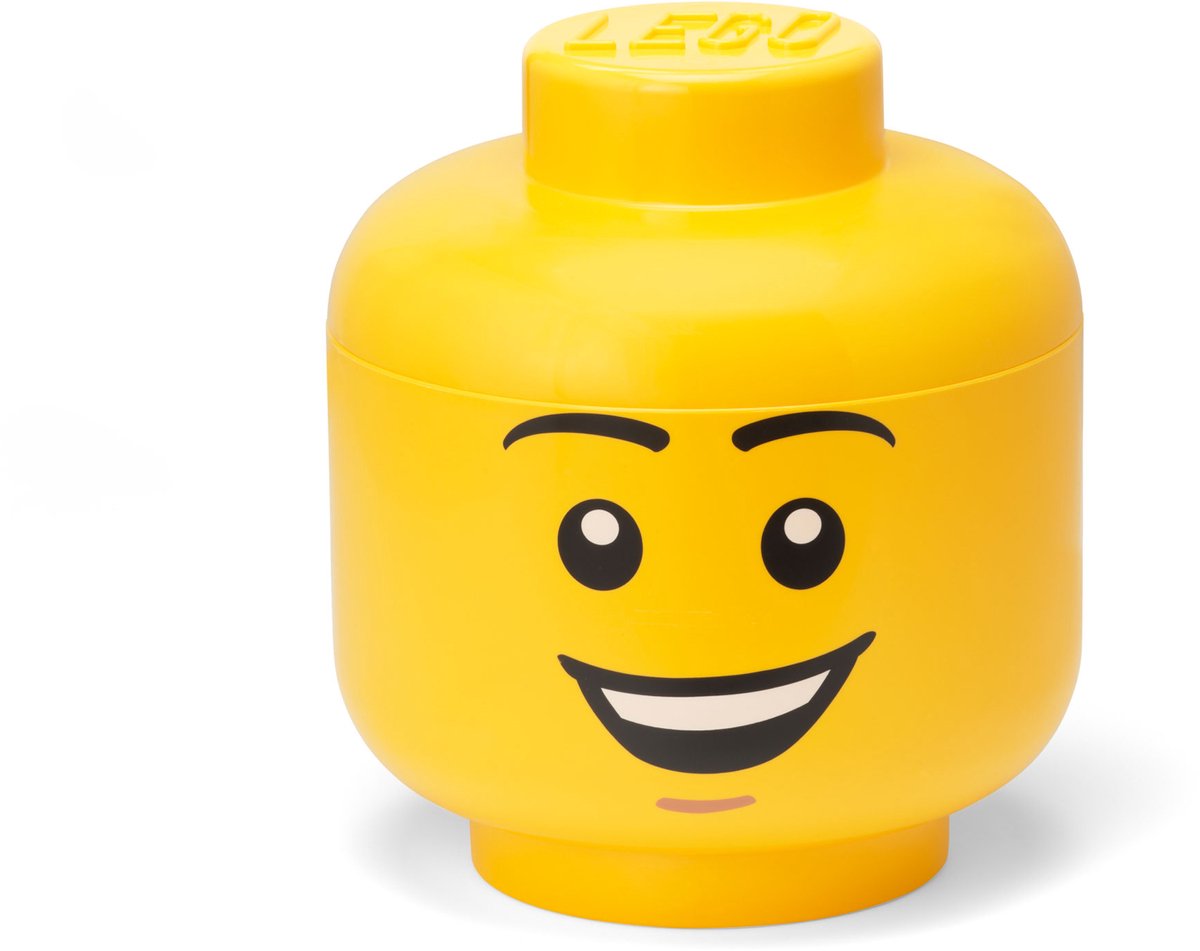 Lego storage box, storage box, large, 24 cm, head, happy boy -