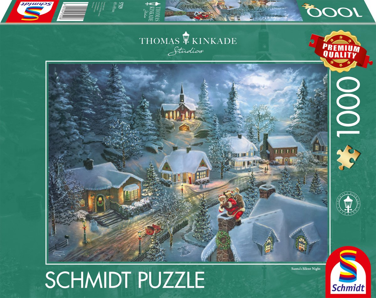 Schmidt puslespil - thomas kinkade studios - julemandens stille nat - 1000 brikker