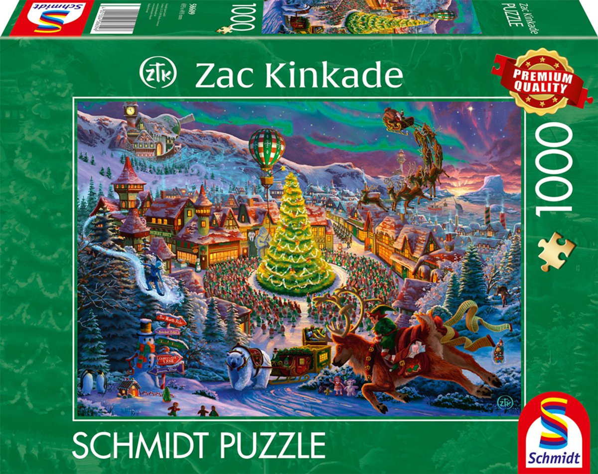 Schmidt - puslespil - Julemandens nordpol - Zac Kinkade - 1000 brikker - voksne - fra 12 år