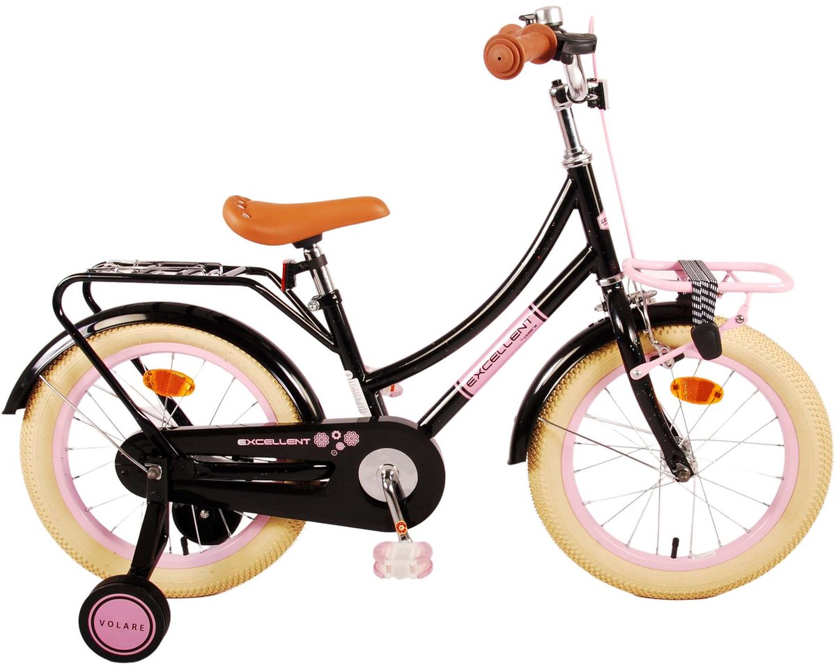 Volare fremragende børns cykel - piger - 16 tommer - sort - 95% samlet