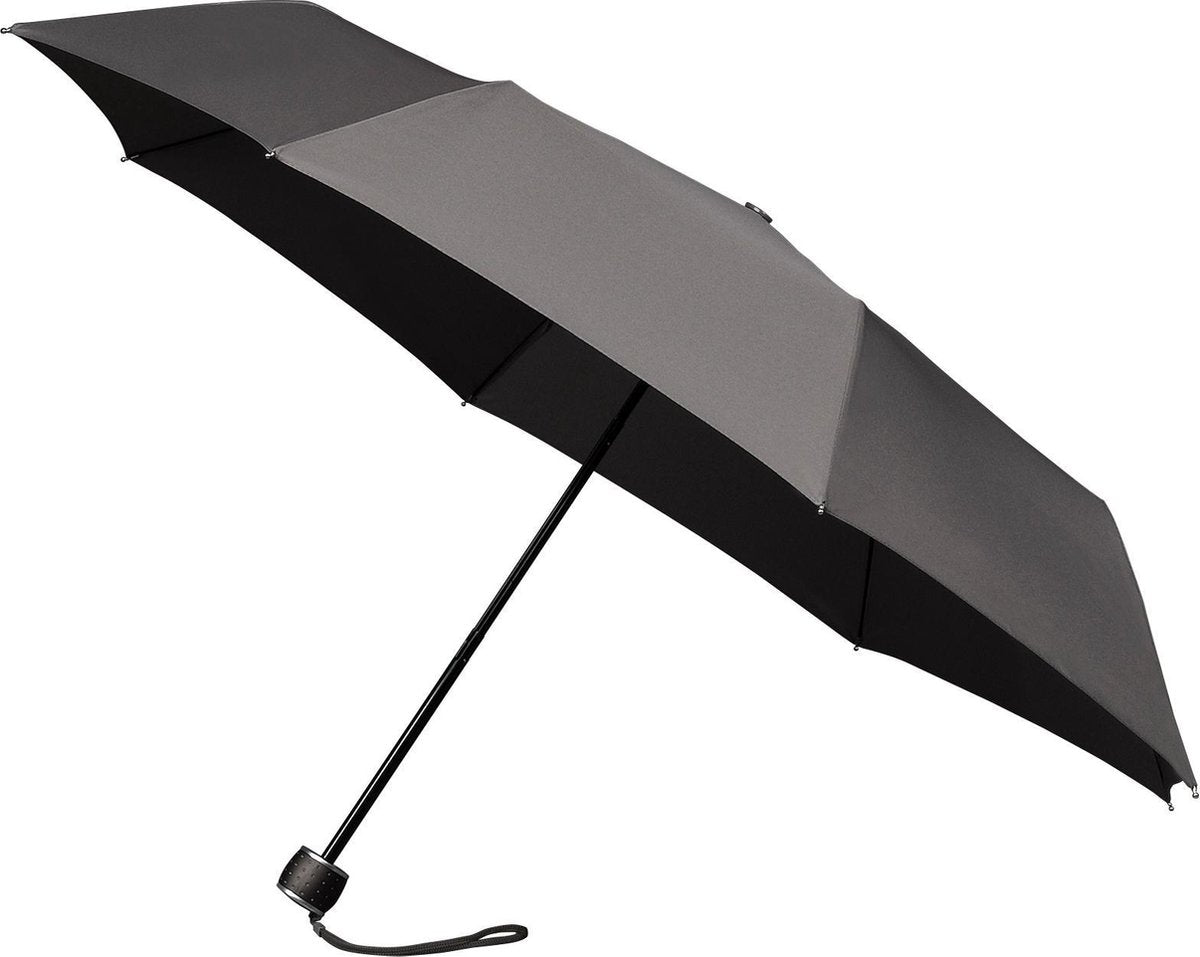 Minimax vindtæt paraply - 100 cm - foldbar - håndåbning - grå