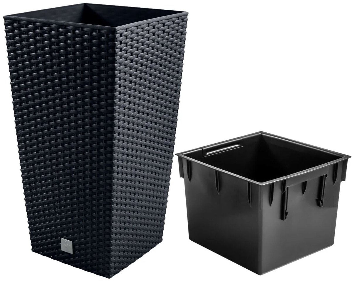 Prosperplast rato square - urtepotte - antracit - slank form - slidstærkt materiale - 40x40x75 cm