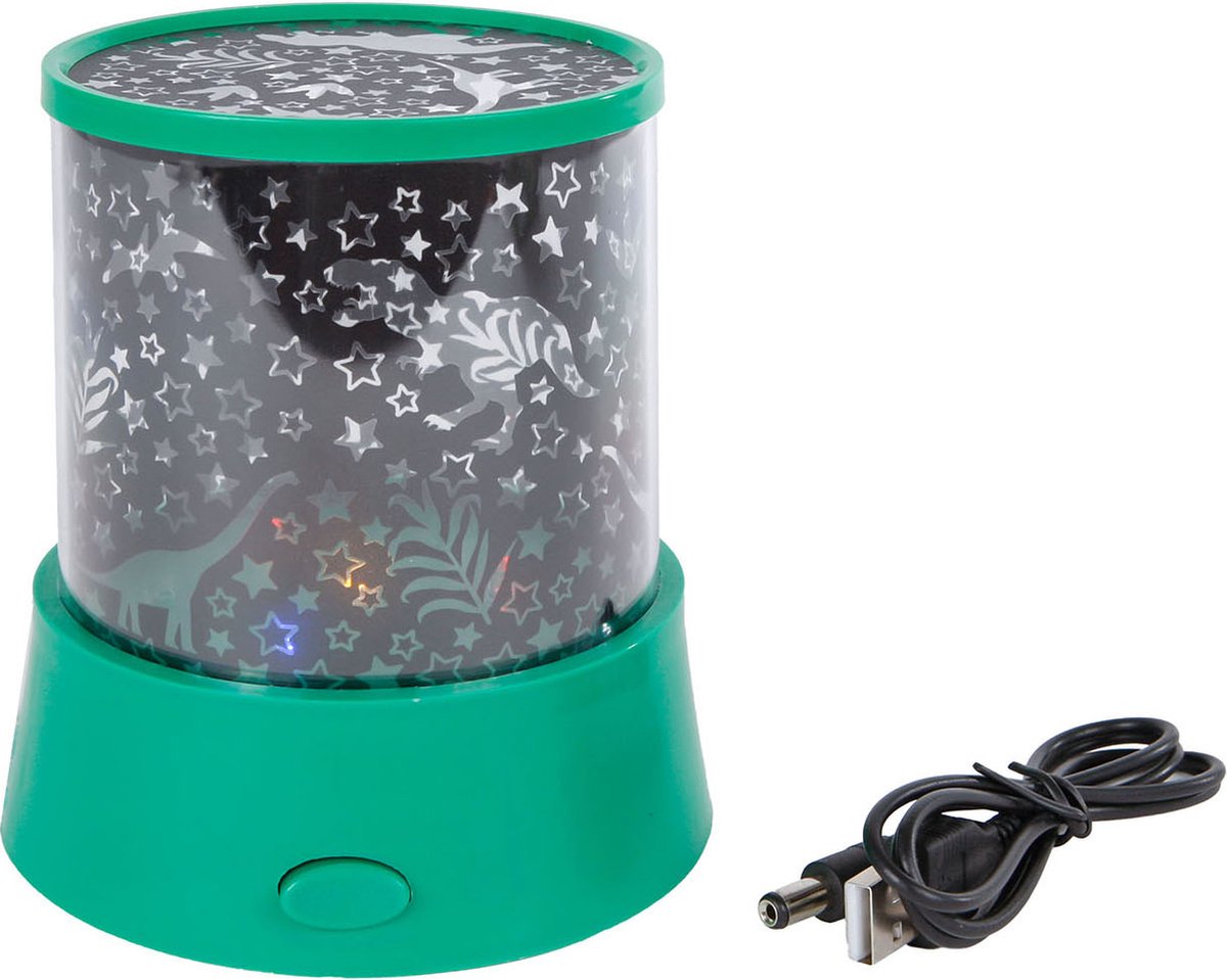 Budgetland dinoworld dinosaur projektor lampe grøn 12 cm