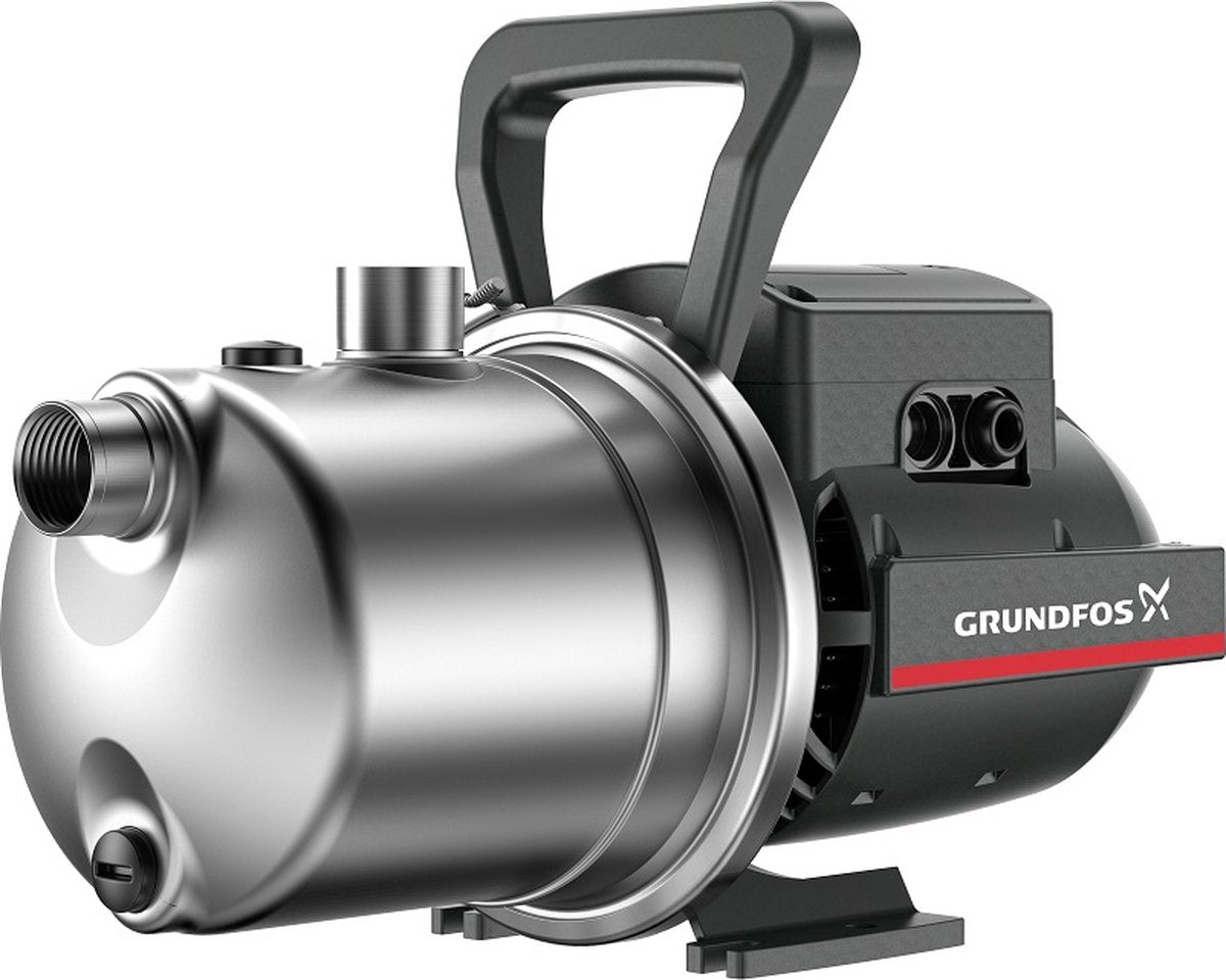 Grundfos jp 4-54 pm1 regnvandspumpe selvansugende vandret pumpe, nom. flow 4 m³ i timen, nom. strøm pr. pumpe 6,6 a, 1, rustfrit stål