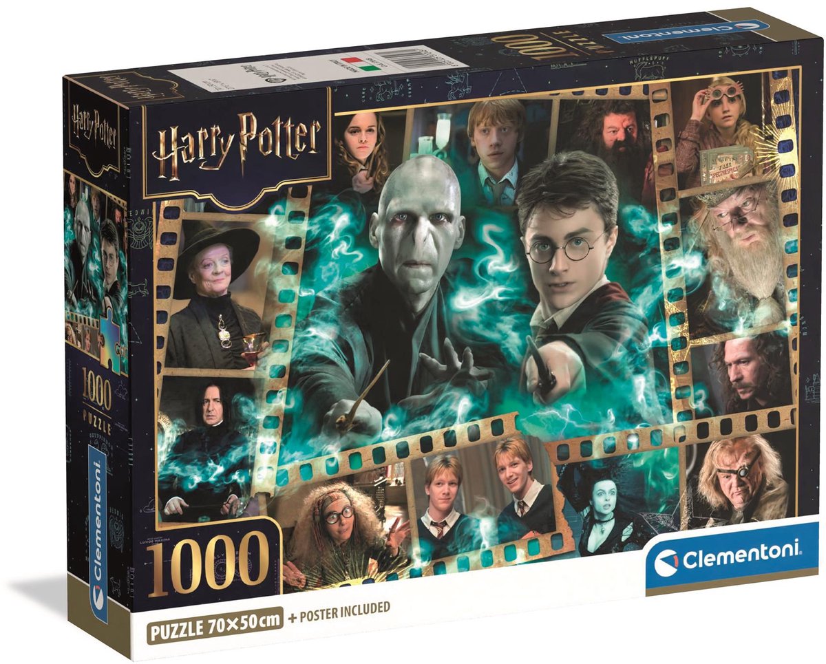 Clementoni - puslespil - 1000 brikker - harry potter - kompakt æske