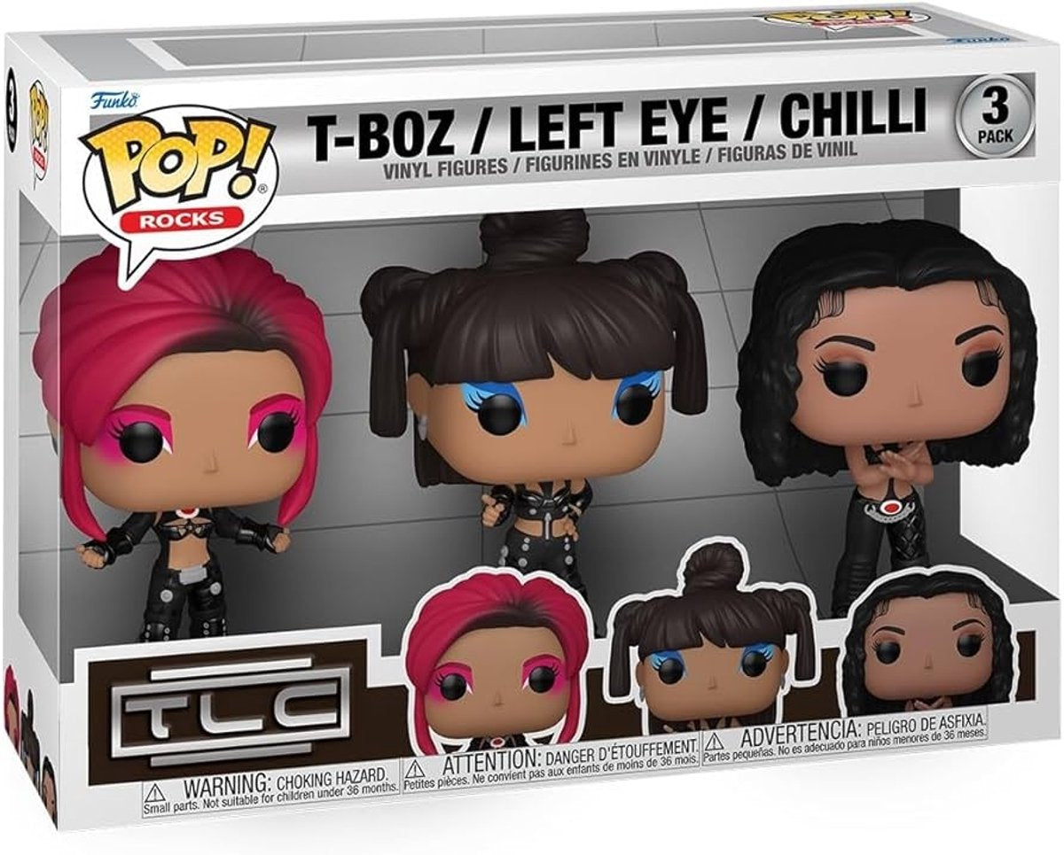 Funko pop rocks: t-boz, venstre øje, chili - tlc - pop 3-pack
