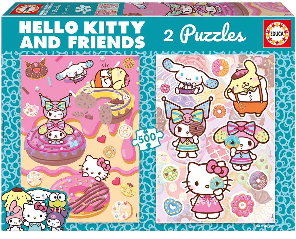Educa hello kitty puslespil 2x500 brikker pink børn