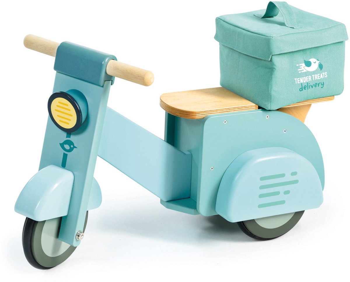 Mørt bladtræ ride-on levering scooter legetøj med lærred taske.