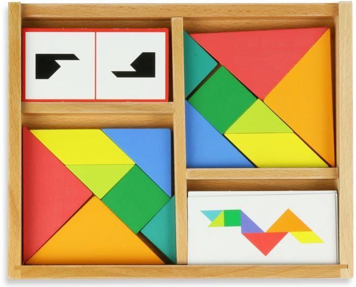 Vilac tangram - tangram kampen - tænkespil - træ - farve - dobbelt sæt