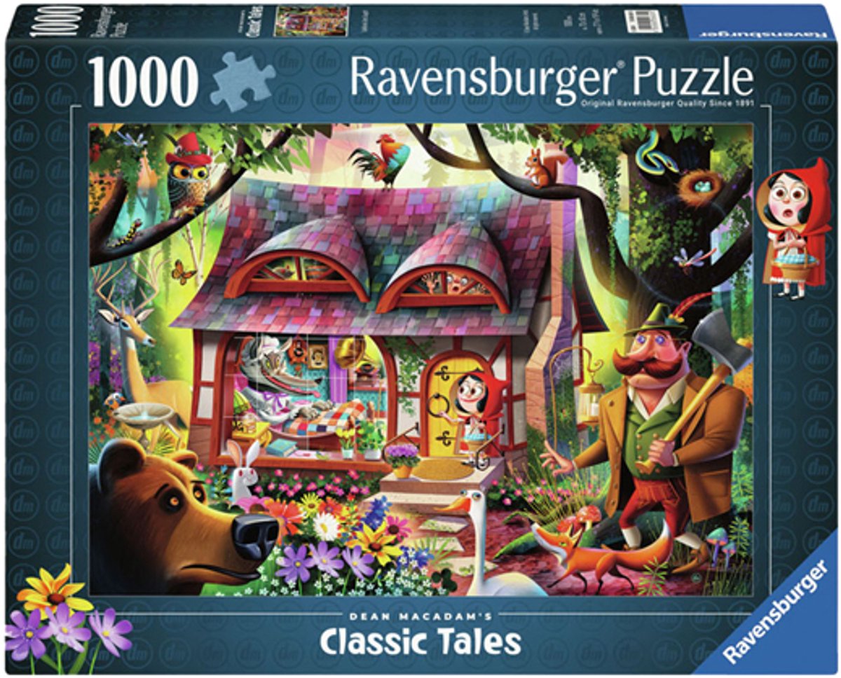 Ravensburger puslespil lille rødhætte og ulven - puslespil - 1000 brikker