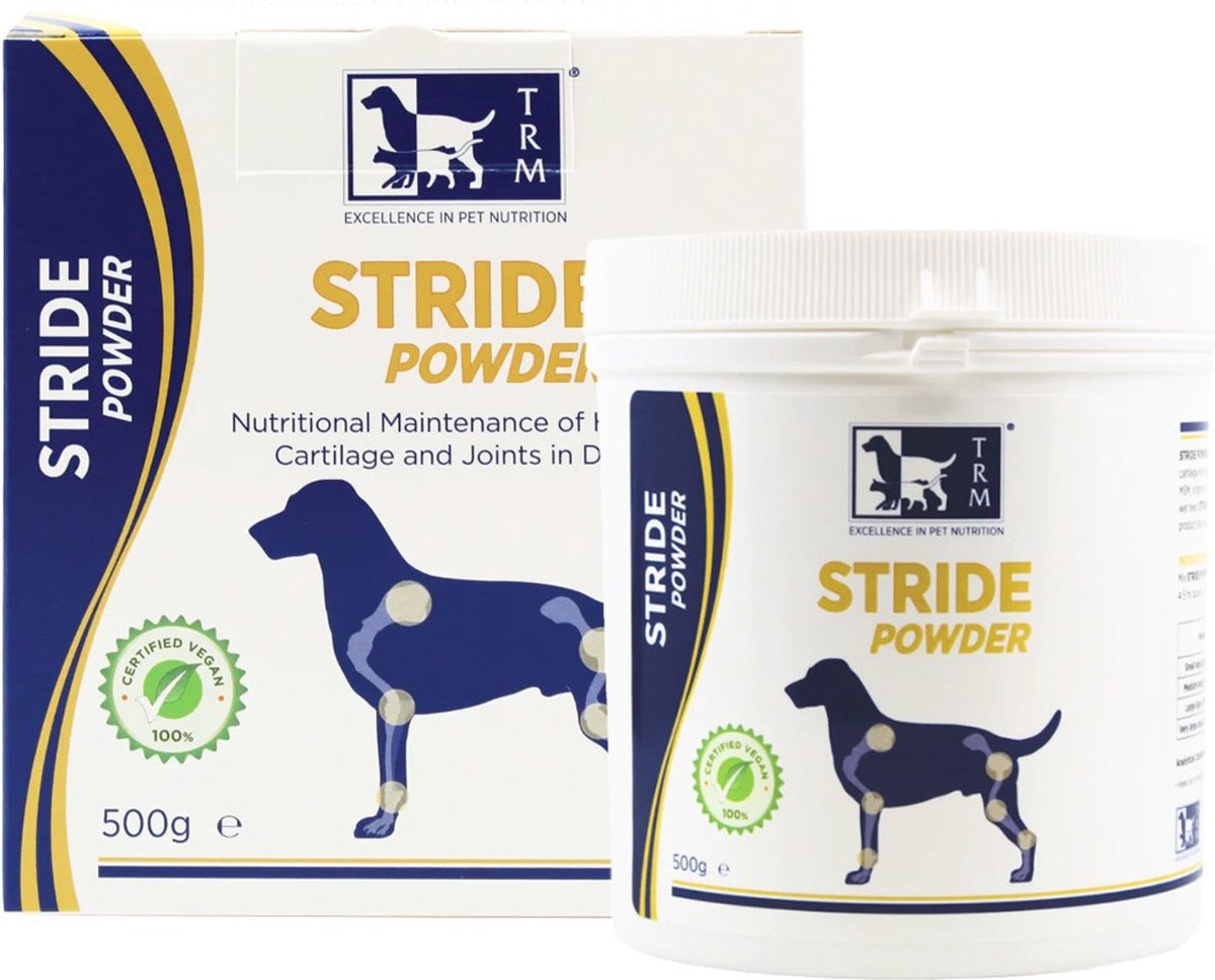Trm stride pulver 500 gr - bruskstøtte - vegansk kosttilskud til hunde