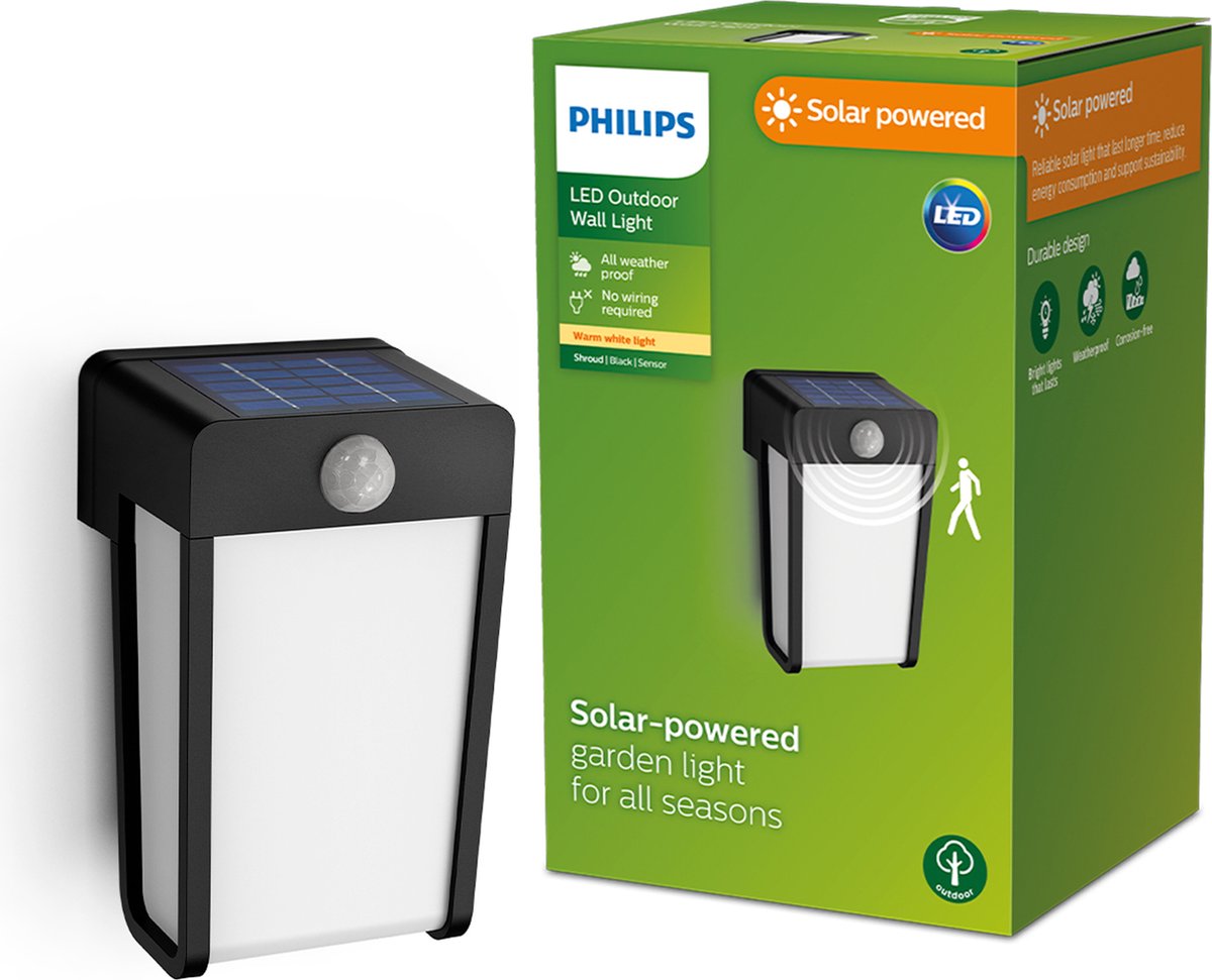 Philips led philips shroud solar wandlamp - met opaal lichtelement