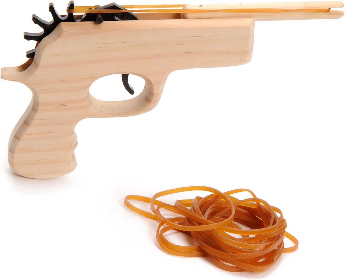 Playwood træpistol med elastisk