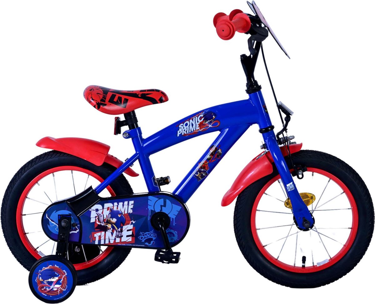 Volare sonic prime børnecykel - drenge - 14 tommer - blå rød
