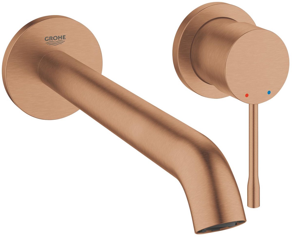 Grohe essence ny væghængt indbygget håndvaskhane - skjult del - uden skjult del - lang tud - mat bronze - 19967dl1