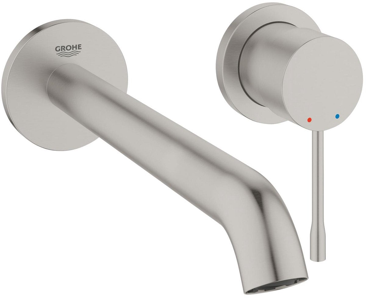 Grohe essence ny vægmonteret indbygget håndvaskhane - skjult enhed - uden skjult enhed - lang tud - superstål - vandbesparende