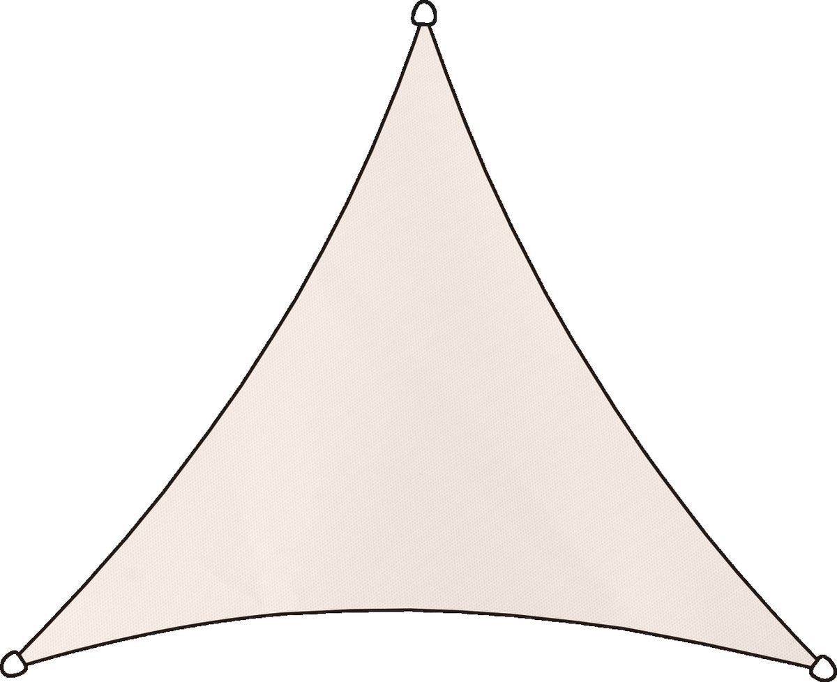 Livin' outdoor livn schaduwdoek livigno oxford driehoek 3.6m naturel - 95% uv-bescherming - dikte doek: 270 gr m2 - inclusief bevestigingskoord en rvs bevestigingsringen