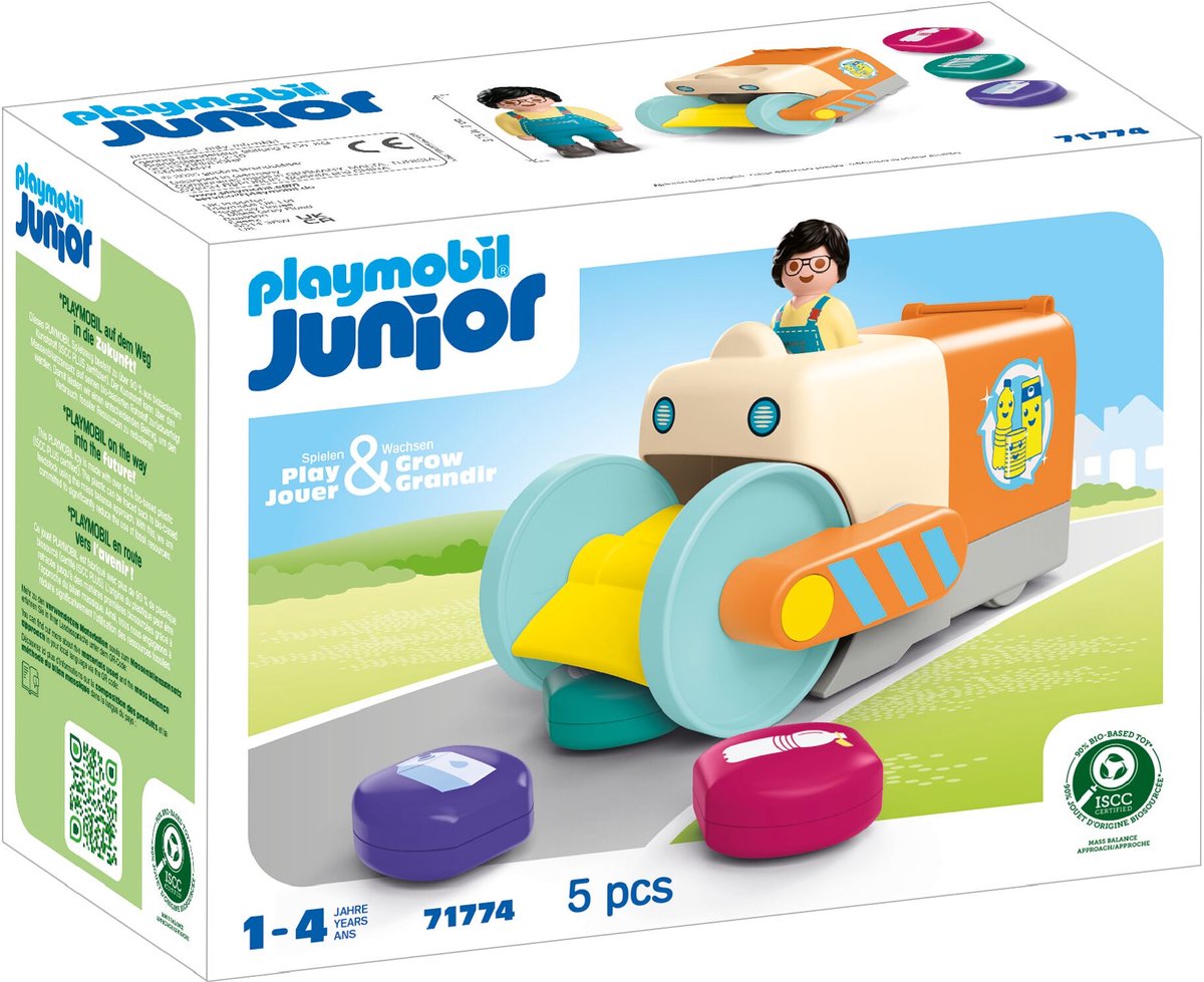 Playmobil junior: skub og grab skraldebil - 71774