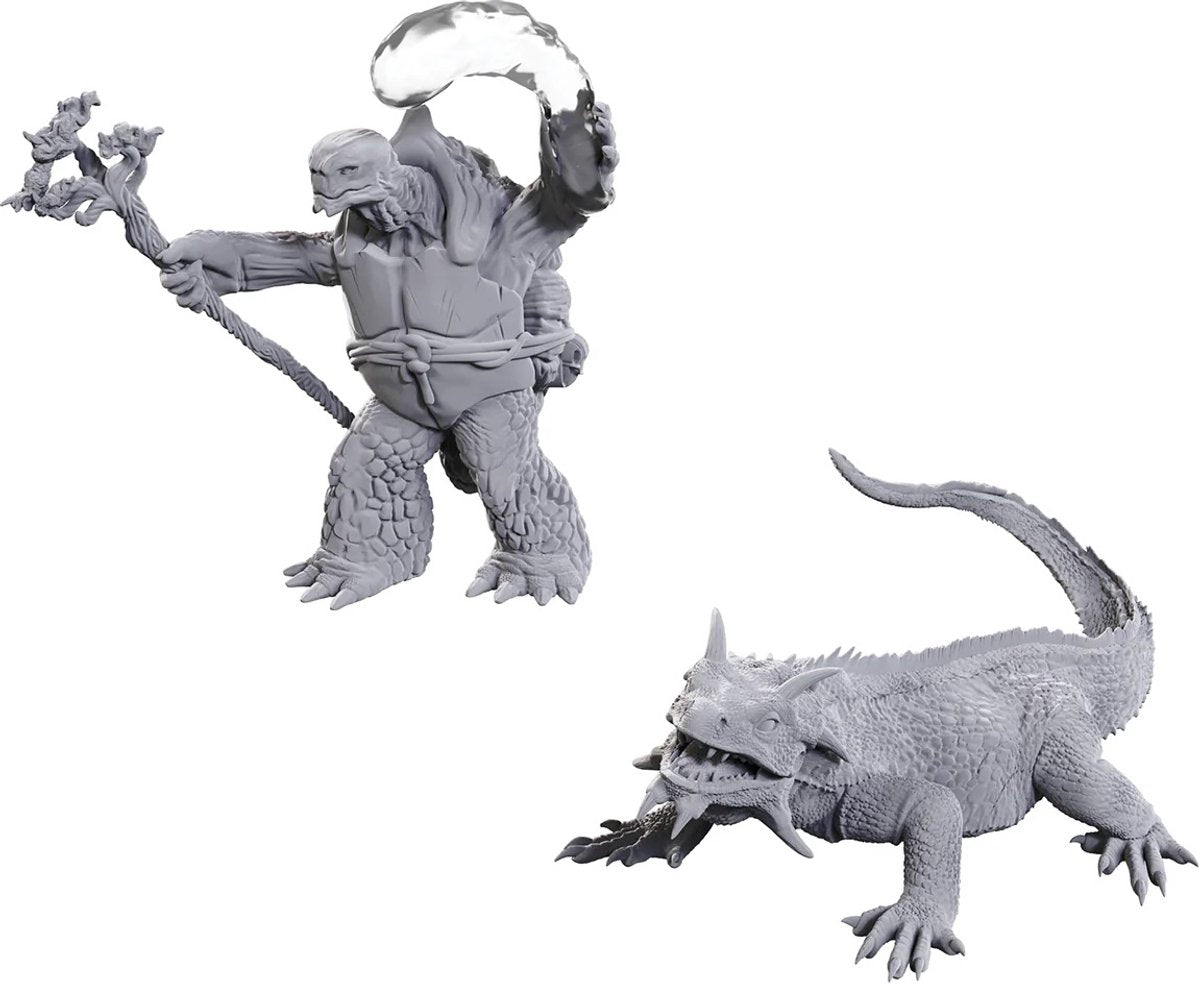 Wizkids d d nolzurs vidunderlige miniaturer tortle druide vild form kæmpe firben