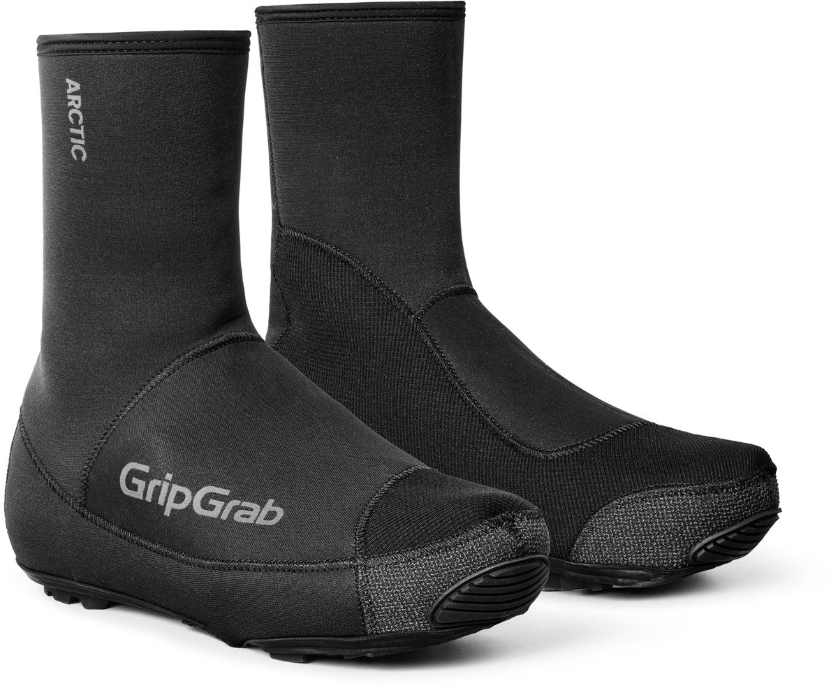 Gripgrab - arctic 2 vandtætte hårde vintergrus cykeloversko vandtætte med fleecefor - sort - unisex