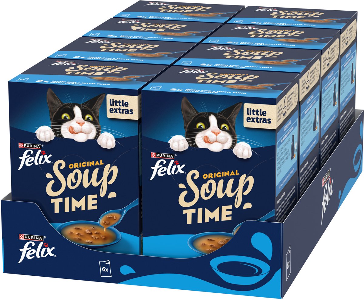Felix suppe fiskeudvalg - våd kattefoder - 48 x 48 g