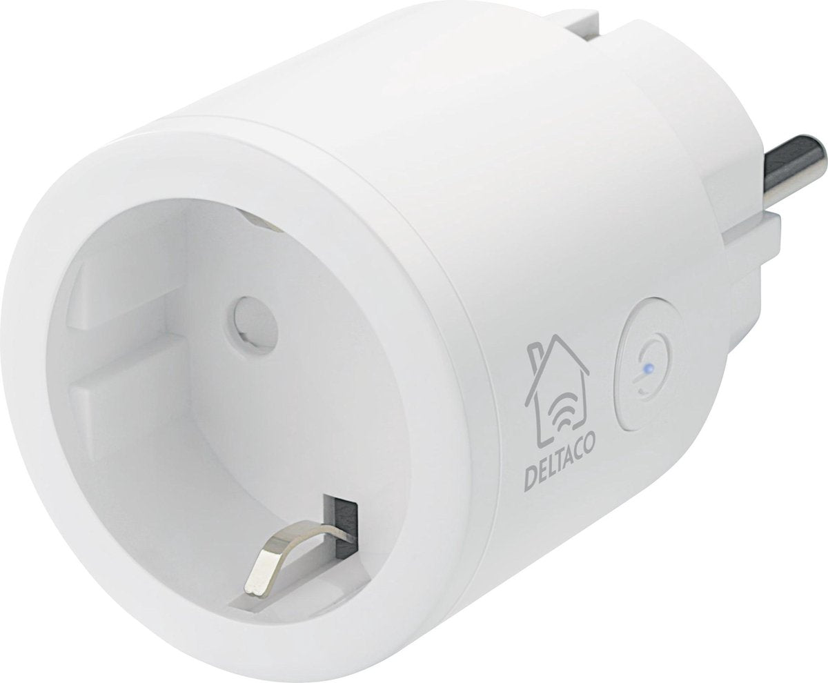 Deltaco smart home 1x smart trådløst stik - WiFi - 10a - 2400w - timer - hvid